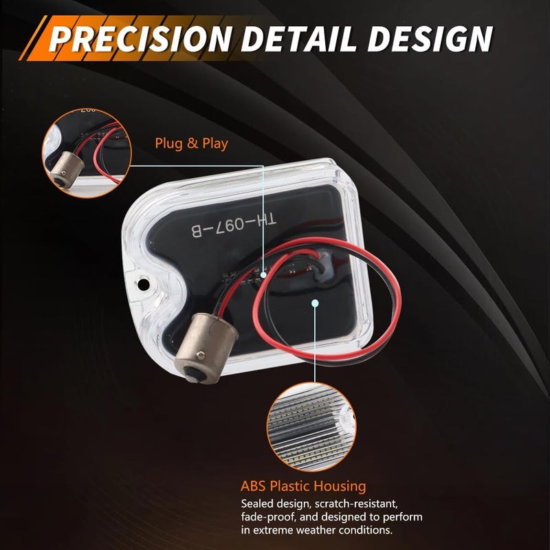 MOTRUM Backup Reverse Light Compatible with Chevy Chevelle 1966, [DOT] [IP67 Waterproof] White LED Reverse Lamp, Replace OEM #CH-TL/RL-66, 1 Pair, Clear Lens - Image 5